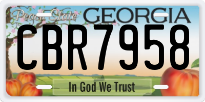 GA license plate CBR7958