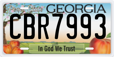 GA license plate CBR7993