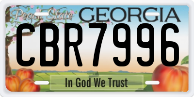 GA license plate CBR7996