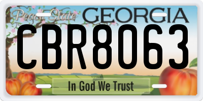 GA license plate CBR8063