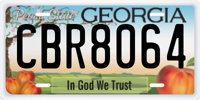 GA license plate CBR8064