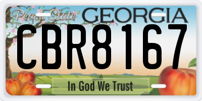 GA license plate CBR8167