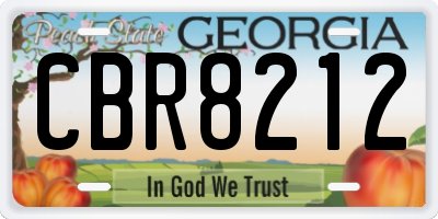 GA license plate CBR8212