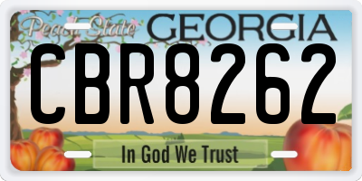 GA license plate CBR8262