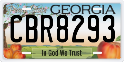 GA license plate CBR8293