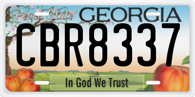 GA license plate CBR8337