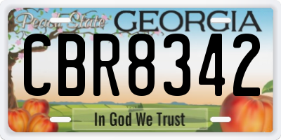 GA license plate CBR8342