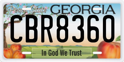 GA license plate CBR8360
