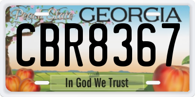 GA license plate CBR8367