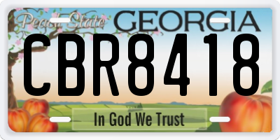 GA license plate CBR8418