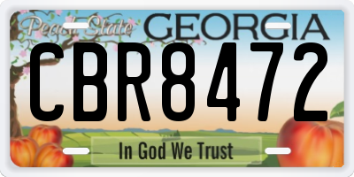 GA license plate CBR8472