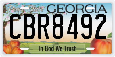 GA license plate CBR8492