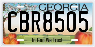 GA license plate CBR8505
