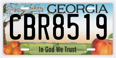 GA license plate CBR8519