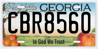 GA license plate CBR8560