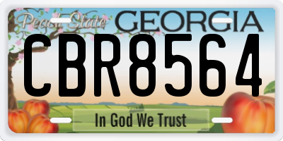 GA license plate CBR8564