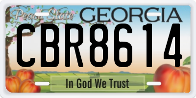 GA license plate CBR8614