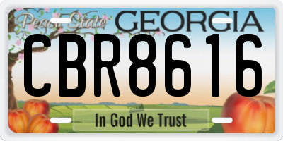 GA license plate CBR8616