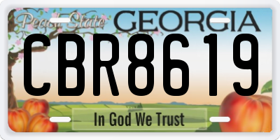 GA license plate CBR8619