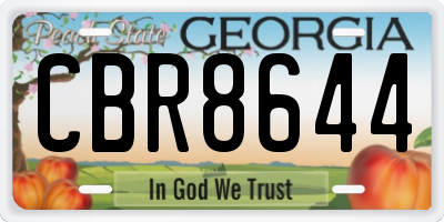 GA license plate CBR8644