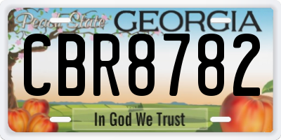 GA license plate CBR8782