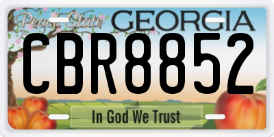 GA license plate CBR8852