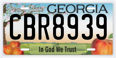 GA license plate CBR8939