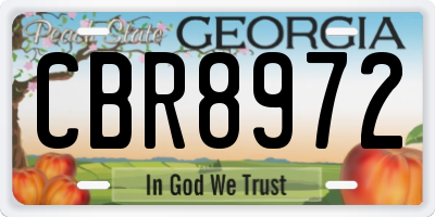 GA license plate CBR8972