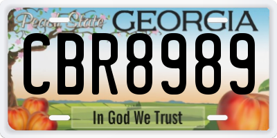 GA license plate CBR8989