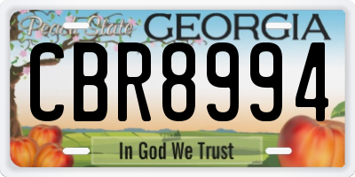 GA license plate CBR8994