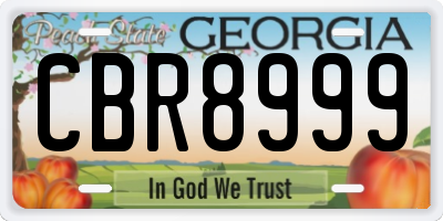 GA license plate CBR8999