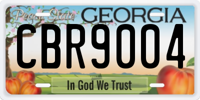 GA license plate CBR9004