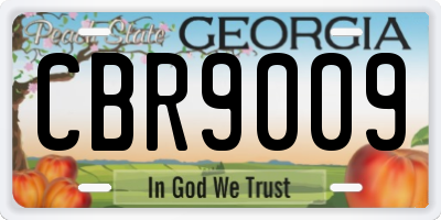 GA license plate CBR9009