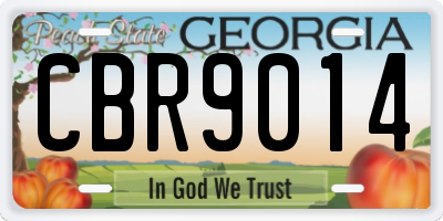 GA license plate CBR9014