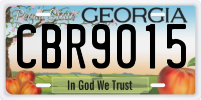 GA license plate CBR9015