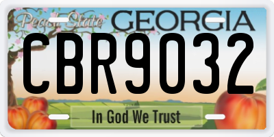 GA license plate CBR9032