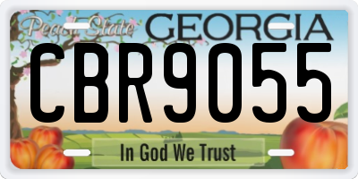 GA license plate CBR9055