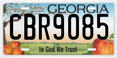 GA license plate CBR9085