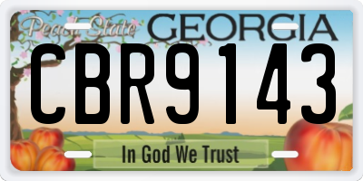 GA license plate CBR9143