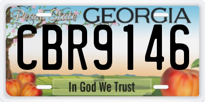 GA license plate CBR9146