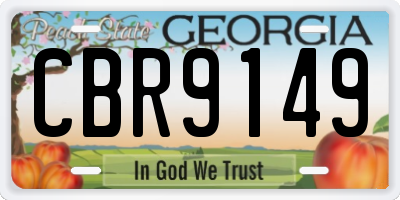 GA license plate CBR9149