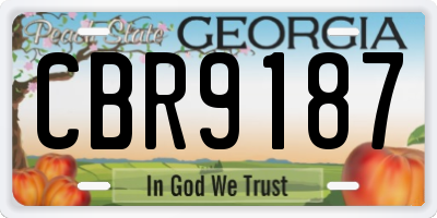 GA license plate CBR9187