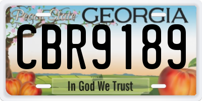 GA license plate CBR9189