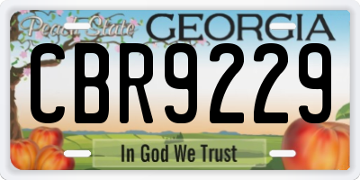 GA license plate CBR9229