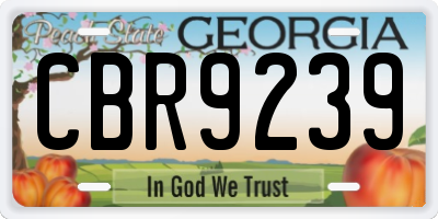 GA license plate CBR9239