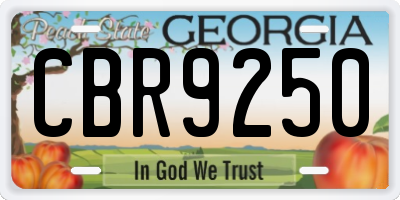 GA license plate CBR9250