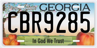 GA license plate CBR9285