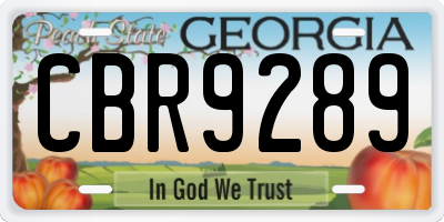 GA license plate CBR9289