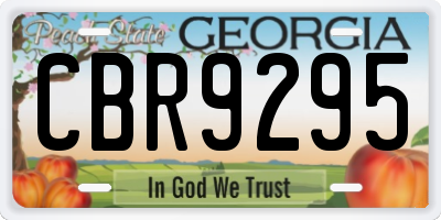 GA license plate CBR9295
