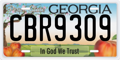 GA license plate CBR9309